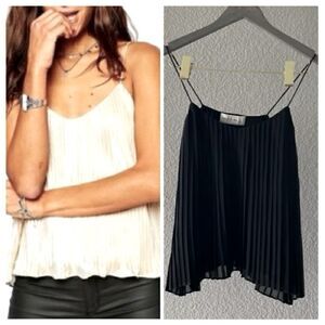 Abercrombie & Fitch Pleaded Black Spaghetti Straps Tank Top Flowy Elegant Loose